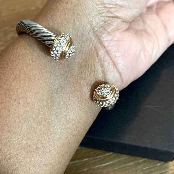 Bebe Two Toned Silver and Gold Crystal Bracelet - Picture 10 of 10